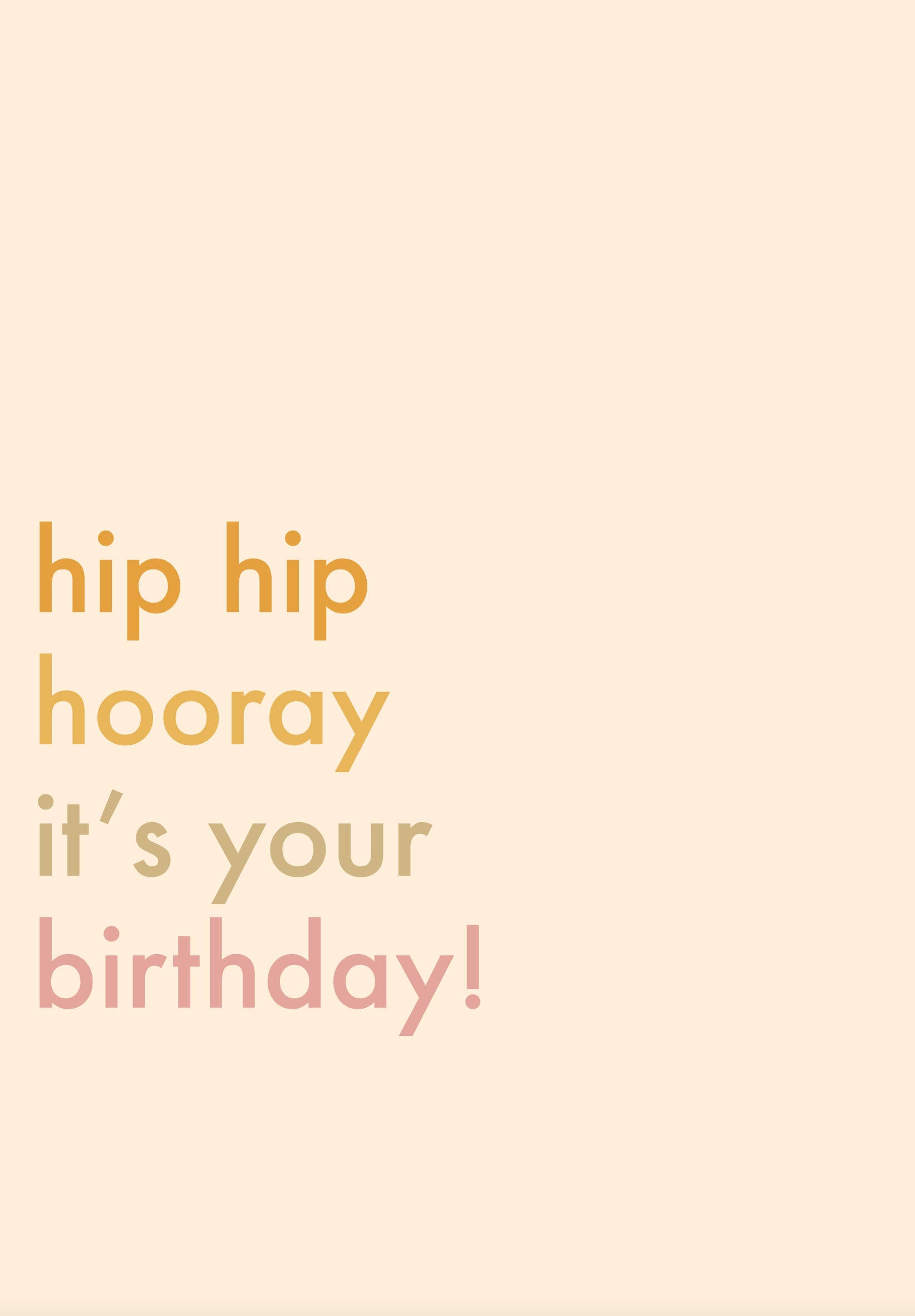 Greeting Card SUNSHINE - HIP HIP